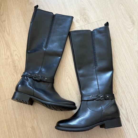 Clarks Shoes - Clarks Black Leather Knee-High Boots